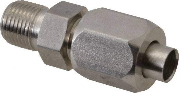 Made in USA - 1-1/2" Tube OD, 37° Stainless Steel Flared Tube Male Connector - 1-1/4-11-1/2 NPTF, Flare x MNPTF Ends - Americas Industrial Supply