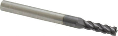 ProMax - 5/32" Diam, 1/2" LOC, 4 Flute Solid Carbide Roughing & Finishing Corner Radius End Mill - AlTiN Finish, 2" OAL, 3/16" Shank Diam, Straight Shank, 40° Helix, Centercutting, Stub Length - Americas Industrial Supply