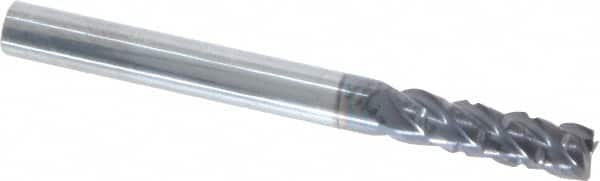 ProMax - 3/16" Diam, 5/8" LOC, 4 Flute Solid Carbide Roughing & Finishing Corner Radius End Mill - AlTiN Finish, 2" OAL, 3/16" Shank Diam, Straight Shank, 40° Helix, Centercutting, Regular Length - Americas Industrial Supply