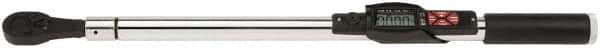 Proto - 1/2" Drive Electronic Fixed Ratcheting Head Torque Wrench - 25 Ft/Lb to 250 Ft/Lb Torque, 27-3/4" OAL, 0.1 N/m Graduation, Ratchet Head - Americas Industrial Supply