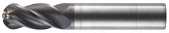 RobbJack - 1/4" Diam, 3/4" LOC, 4 Flute Solid Carbide Ball End Mill - AlTiN Finish, Single End, 2-1/2" OAL, 1/4" Shank Diam, Spiral Flute - Americas Industrial Supply