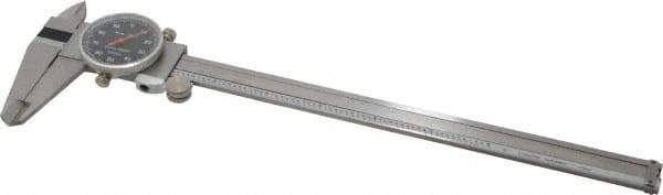 Value Collection - 0" to 8" Range, 0.001" Graduation, 0.1" per Revolution, Dial Caliper - Black Face - Americas Industrial Supply