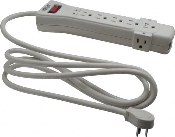 Tripp-Lite - 7 Outlets, 120 Volts, 15 Amps, 7' Cord, Power Outlet Strip - Free Hanging, Keyhole Mount, 5-15P NEMA Configuration, 10.3" Strip, UL1449 3rd Edition - Americas Industrial Supply