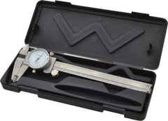 Value Collection - 0" to 6" Range, 0.001" Graduation, 0.2" per Revolution, Dial Caliper - White Face - Americas Industrial Supply
