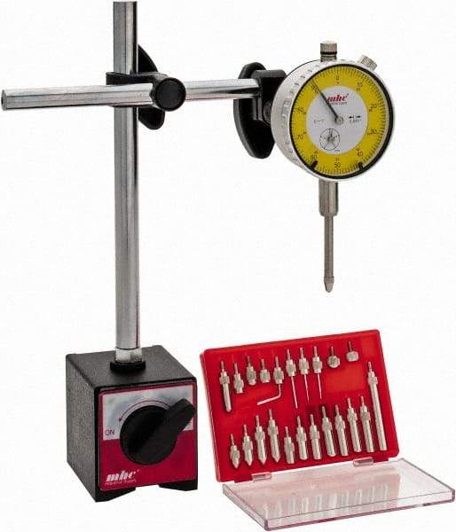 Value Collection - 0.001" Graduation, Indicator & Base Kit - 0.001 Inch Graduation, Includes Indicator, Magnetic Base, Point Set - Americas Industrial Supply