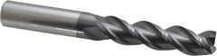 Accupro - 1/2", 2" LOC, 1/2" Shank Diam, 4" OAL, 3 Flute, Solid Carbide Square End Mill - Single End, AlTiN Finish, Spiral Flute, 40° Helix, Centercutting, Right Hand Cut, Right Hand Flute - Americas Industrial Supply