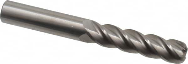 Accupro - 1/2", 4 Flute, Single End, Solid Carbide, 1/8" Corner Radius End Mill - 4" OAL, 40° Helix, Right Hand Flute, 2" LOC, Right Hand Cut - Americas Industrial Supply