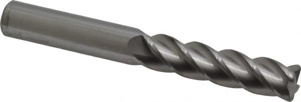Accupro - 1/2", 4 Flute, Single End, Solid Carbide, 0.06" Corner Radius End Mill - 4" OAL, 40° Helix, Right Hand Flute, 2" LOC, Right Hand Cut - Americas Industrial Supply