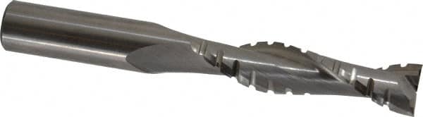 Onsrud - 1/2" Cutting Diam x 2-1/8" Length of Cut, 2 Flute, Upcut Spiral Router Bit - Uncoated, Right Hand Cut, Solid Carbide, 4" OAL x 1/2" Shank Diam, Chipbreaker, 30° Helix Angle - Americas Industrial Supply