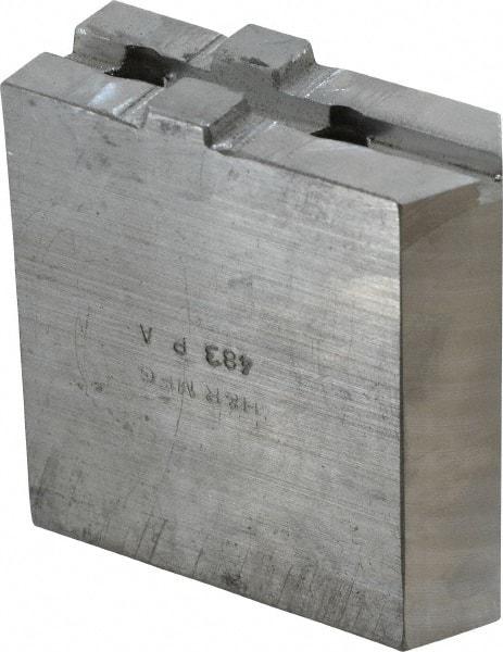 H & R Manufacturing - Tongue & Groove Attachment, Square Soft Lathe Chuck Jaw - Aluminum, 1-1/2" Btw Mount Hole Ctrs, 3-3/16" Long x 1-1/4" Wide x 3-3/8" High, 5/16" Groove - Americas Industrial Supply