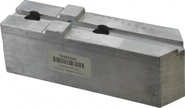 H & R Manufacturing - Tongue & Groove Attachment, Square Soft Lathe Chuck Jaw - Aluminum, 3" Btw Mount Hole Ctrs, 7-1/4" Long x 2" Wide x 2-5/16" High, 1/2" Groove - Americas Industrial Supply
