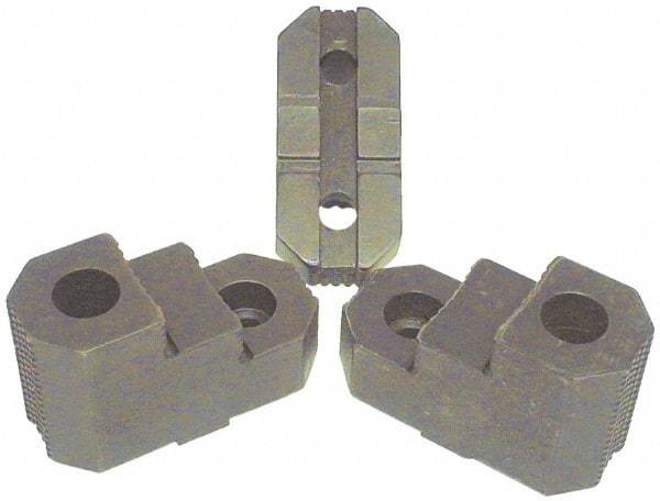 H & R Manufacturing - 15 to 24" Chuck Diam Compatibility, Mild Carburized Steel Tongue & Groove Hard Lathe Top Jaws - 2 Steps, 1/2" Groove Width, 1-3/4" Wide x 5.26" Long x 3-15/32" High - Americas Industrial Supply