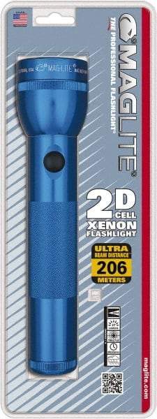 Mag-Lite - Krypton Bulb, 27 Lumens, Industrial/Tactical Flashlight - Blue Aluminum Body, 2 D Batteries Not Included - Americas Industrial Supply