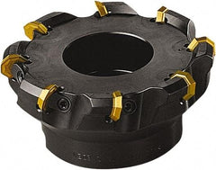 Seco - 5.39" Cut Diam, 1-1/2" Arbor Hole, 0.197" Max Depth of Cut, 43° Indexable Chamfer & Angle Face Mill - 8 Inserts, OFE. 070405 Insert, Right Hand Cut, 8 Flutes, Series R220.43 - Americas Industrial Supply