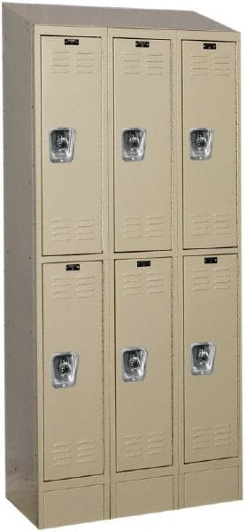 Hallowell - 6 Door, 2 Tier, Ready-Built Wardrobe & Box Lockers - Americas Industrial Supply