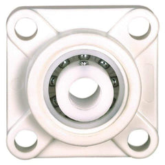 Made in USA - 3-25/64" OAL x 1-3/32" OAH Mounted Bearing/Pillow Block - 78 Lb Dyn Cap, Polyester - Americas Industrial Supply