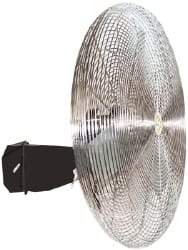 Airmaster - 30" Blade, 7,794 Max CFM, Single Phase Oscillating Wall Mounting Fan - 3.2 Amps, 115 Volts, 3 Speed - Americas Industrial Supply