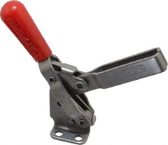 De-Sta-Co - 450 Lb Holding Capacity, Vertical Handle, Manual Hold Down Toggle Clamp - 57° Handle Movement, 99° Bar Opening, U-Bar, Flanged Base, Electro-Plated Zinc, Stainless Steel - Americas Industrial Supply