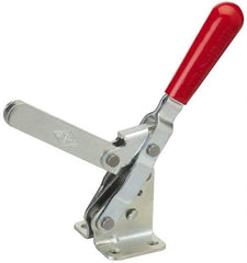 De-Sta-Co - 750 Lb Holding Capacity, Vertical Handle, Manual Hold Down Toggle Clamp - 58° Handle Movement, 103° Bar Opening, U-Bar, Flanged Base, Electro-Plated Zinc, Stainless Steel - Americas Industrial Supply