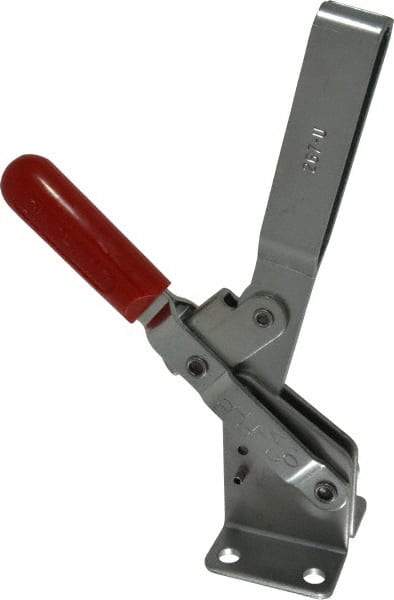 De-Sta-Co - 1,200 Lb Holding Capacity, Vertical Handle, Manual Hold Down Toggle Clamp - 72° Handle Movement, 140° Bar Opening, U-Bar, Flanged Base, Carbon Steel - Americas Industrial Supply