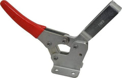 De-Sta-Co - 1,000 Lb Holding Capacity, Horizontal Handle, Manual Hold Down Toggle Clamp - 74° Handle Movement, 105° Bar Opening, U-Bar, Flanged Base, Electro-Plated Zinc, Carbon Steel - Americas Industrial Supply