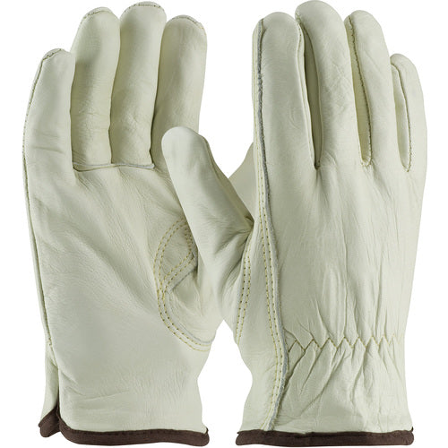 77-265/L Insulated Drivers Gloves - Top Grain Cowhide Drivers - Regular - White Thermal Liner - Keystone Thumb - Exact Industrial Supply