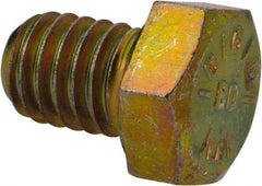 Made in North America - 3/8-16 UNC, 1/2" Length Under Head Hex Head Cap Screw - Grade 8 Alloy Steel, Zinc-Plated Finish, 9/16" Hex - Americas Industrial Supply