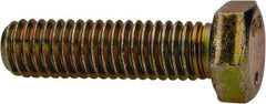 Made in North America - 3/8-16 UNC, 1-3/8" Length Under Head Hex Head Cap Screw - Grade 8 Alloy Steel, Zinc-Plated Finish, 9/16" Hex - Americas Industrial Supply