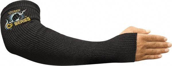 Steiner - Size Universal, Black Carbon Fiber Knit Welding Sleeve - 18" Long Sleeve, Made with Thumb Hole - Americas Industrial Supply
