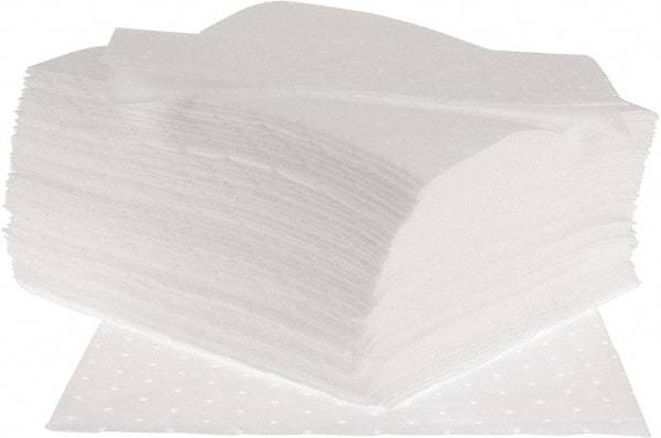 PRO-SAFE - 28 Gal Capacity per Package, Oil Only Pad - 19" Long x 17" Wide, White, Polypropylene - Americas Industrial Supply