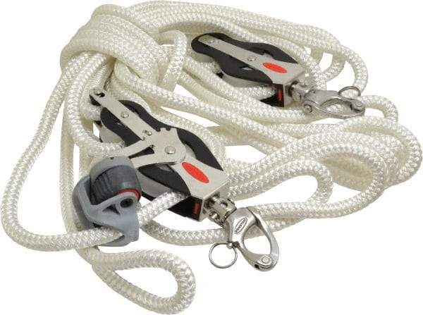 Ronstan - 1,240 Lb Lifting Capacity, 8-1/2' Lift Height, Block & Tackle Hoist - Made from Rope - Americas Industrial Supply