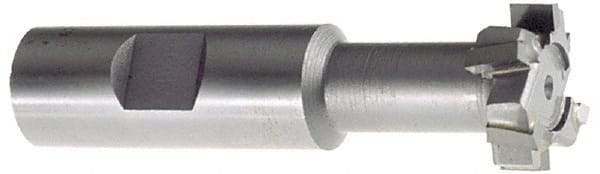 Interstate - 21/32" Cut Diam, 17/64" Cut Width, 21/64" Neck Diam, 1/2" Shank Diam, 2-11/16" OAL, M42 Cobalt T-Slot Cutter - Uncoated, 5/16" Bolt, Straight Teeth, 8 Teeth - Americas Industrial Supply