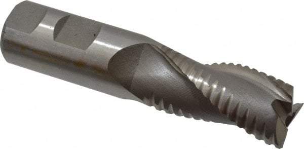 Value Collection - 1" Diam, 2" LOC, 3 Flute Cobalt Roughing & Finishing Square End Mill - Uncoated, 4-1/2" OAL, 1" Shank Diam, Weldon Shank, 30° Helix, Non-Centercutting - Americas Industrial Supply