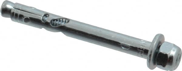 Powers Fasteners - 1/4" Diam, 1/4" Drill, 2-1/4" OAL, Sleeve Concrete Anchor - 1018 Steel, Acorn Nut Head, Hex Drive - Americas Industrial Supply