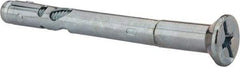 Powers Fasteners - 3/8" Diam, 3/8" Drill, 4" OAL, Sleeve Concrete Anchor - 1018 Steel, Flat Head, Combination Slotted/Phillips Drive - Americas Industrial Supply