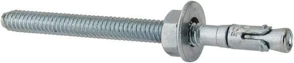 Powers Fasteners - 1/4" Diam, 1/4" Drill, 3-1/4" OAL, Wedge Expansion Concrete Anchor - 1018 Steel, Zinc-Plated Finish, Hex Nut Head, Hex Drive, 2-1/4" Thread Length - Americas Industrial Supply