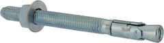 Powers Fasteners - 1/2" Diam, 1/2" Drill, 5-1/2" OAL, 2-1/2" Min Embedment Wedge Expansion Concrete Anchor - 1018 Steel, Zinc-Plated Finish, Hex Nut Head, Hex Drive, 3-3/4" Thread Length - Americas Industrial Supply