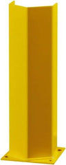 Hallowell - 24" High, Yellow Steel Post Protector - 7" Wide x 7" Long Mounting Plate, 16 Lb - Americas Industrial Supply