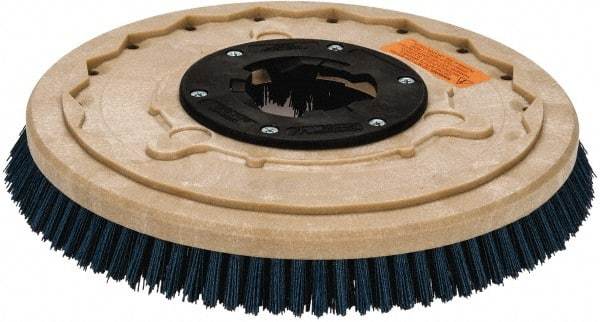 PRO-SOURCE - 17" Diam Scrubbing Brush - 15" Machine, 1-1/2" Trim Length, Blue Pad, Silicone Carbide & Nylon - Americas Industrial Supply