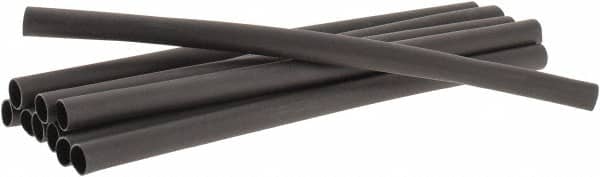 3M - 6" Long, 3:1, Polyolefin Heat Shrink Electrical Tubing - Black - Americas Industrial Supply