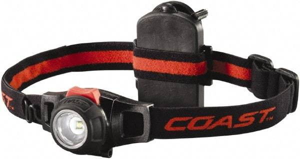 Coast Cutlery - White LED Bulb, 285 Lumens, Hands-free Flashlight - Black Plastic Body, 3 AAA Alkaline Batteries Included - Americas Industrial Supply