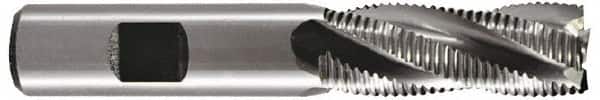 Hertel - 1" Diam, 2" LOC, 5 Flute Cobalt Roughing & Finishing Square End Mill - TiCN Finish, 4-1/4" OAL, 3/4" Shank Diam, Weldon Shank, 30° Helix, Centercutting - Americas Industrial Supply