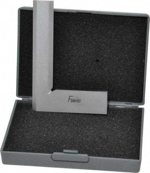 Fowler - 4" Blade Length, 3" Base Length Tool Steel Square - 0.0001" Accuracy, Beveled Edge - Americas Industrial Supply