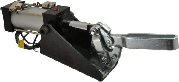 Gibraltar - 800 Lb Inner Hold Capacity, Vert Mount, Air Power Hold-Down Toggle Clamp - 1/8 NPT Port, 95° Bar Opening, 2-1/4" Height Under Bar - Americas Industrial Supply