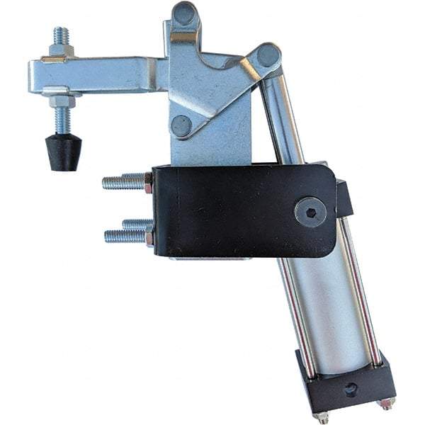 Gibraltar - 600 Lb Inner Hold Capacity, Horiz Mount, Air Power Hold-Down Toggle Clamp - 1/8 NPT Port, 88° Bar Opening, 3.84" Height Under Bar - Americas Industrial Supply