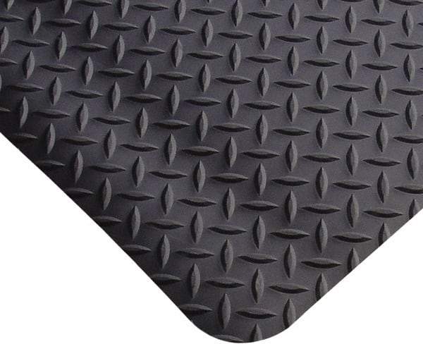 PRO-SAFE - 3' Long x 4' Wide, Dry Environment, Anti-Fatigue Matting - Black, Vinyl with Vinyl Sponge Base, Beveled on 4 Sides - Americas Industrial Supply