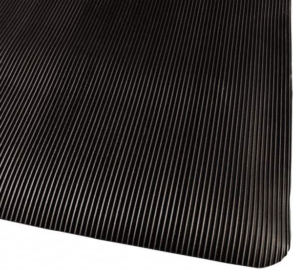 PRO-SAFE - 3' Long x 2' Wide, Dry Environment, Anti-Fatigue Matting - Black, Vinyl with Vinyl Sponge Base, Beveled on 4 Sides - Americas Industrial Supply