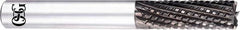 OSG - 3/8" Diam, 1-1/2" LOC, Square End, Solid Carbide Diamond Pattern Router Bit - 4" OAL, 3/8" Shank Diam, Use on Carbon Fiber, Honeycomb Core, Carbon - Americas Industrial Supply