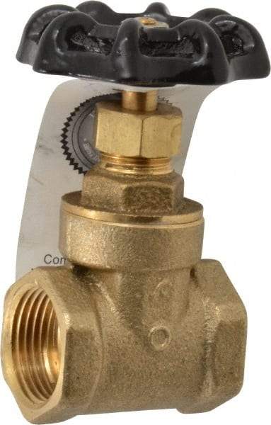 Legend Valve - 3/4" Pipe, Class 200, FNPT x FNPT Brass Solid Wedge Gate Valve - 200 WOG, 1 WSP, Bolted Bonnet, For Use with Potable Water Applications - Americas Industrial Supply