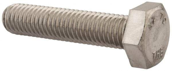 Value Collection - M10x1.50mm Metric Coarse, 45mm Length Under Head Hex Head Cap Screw - Fully Threaded, Grade 18-8 & Austenitic A2 Stainless Steel, Uncoated, 17mm Hex - Americas Industrial Supply